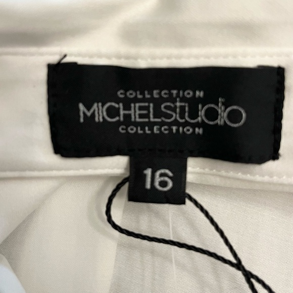 NWT-Michel Studio~Dress Shirt~Size 16~White - Picture 7 of 10